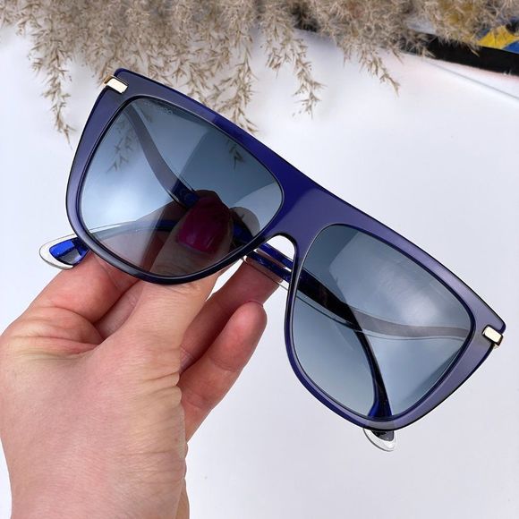🔥 JIMMY CHOO SUVI/S PJP08 Sunglasses Blue Dark Blue Browline Gradient Women - Picture 1 of 10